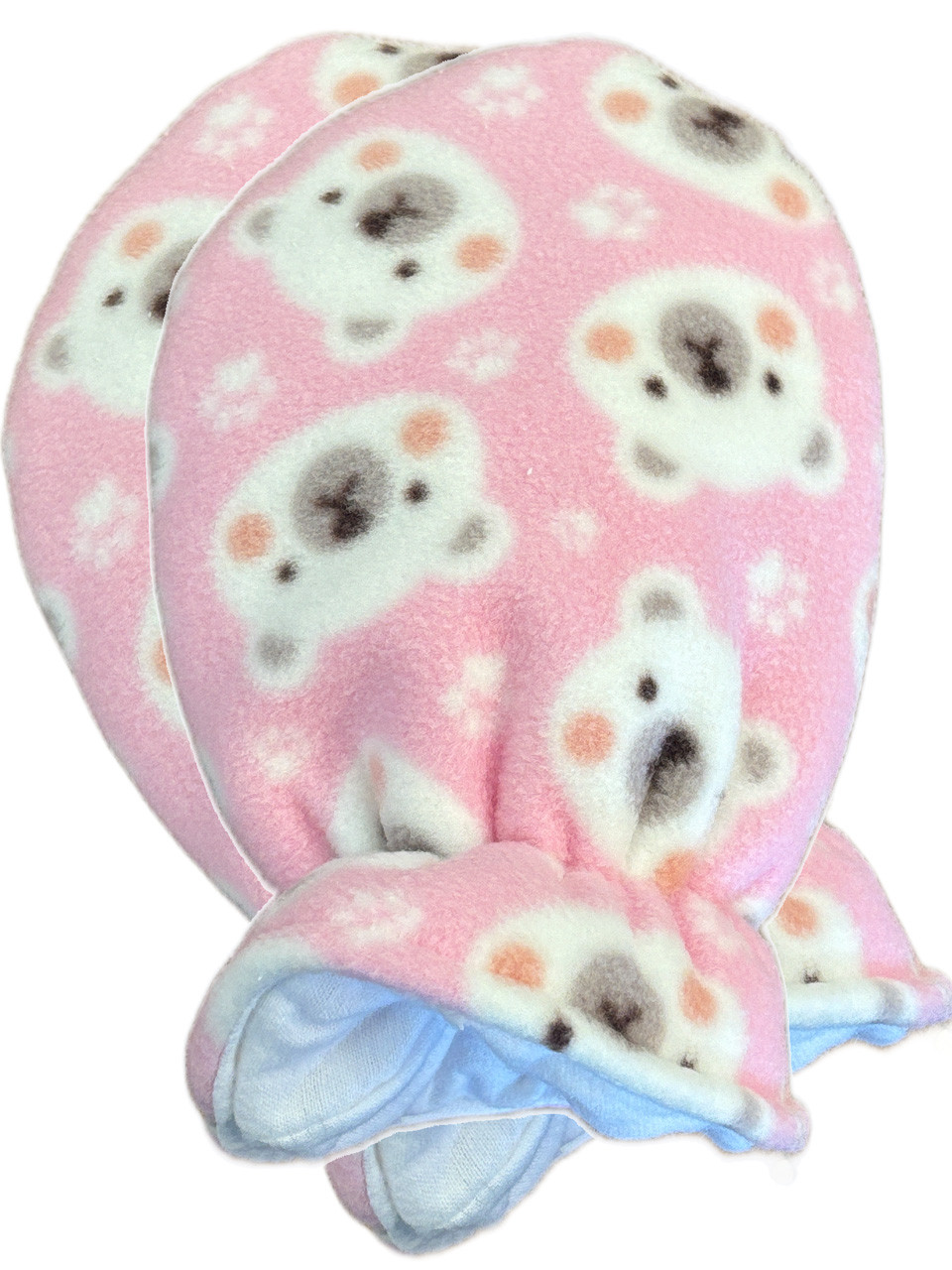 Cuddlz Pink Teddy Pattern fleece ABDL Padded Adult Baby Mittens With ...