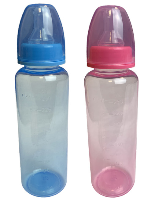 First Steps 250ml Feeding Bottle Blue or Pink
