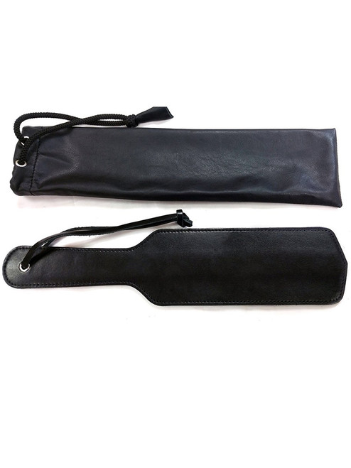 Rouge Folded Black Leather bondage paddle for spanking with