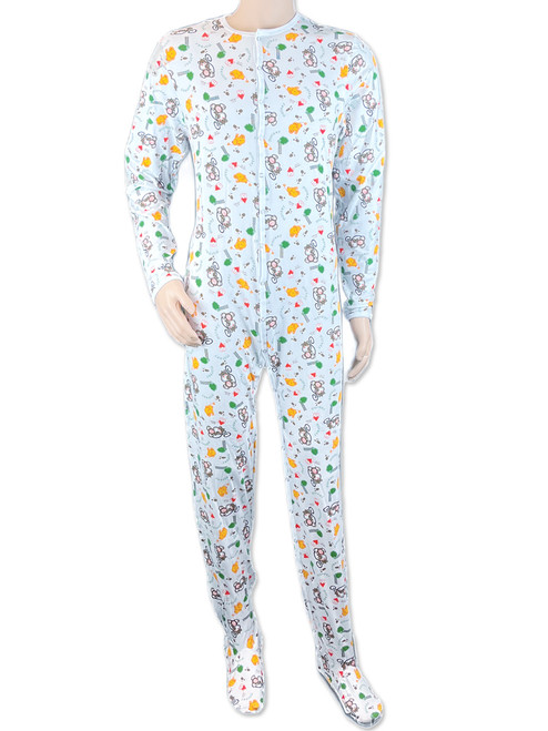 Cuddlz Little Monkey animal pattern footed onesie adult baby grow sleepsuit romper suit full length for adults abdl fetish