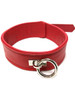 Red Rouge Plain leather slave collar with removable O ring Bondage BDSM Pup Play Pony ABDL