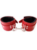 red and black fur Rouge High Quality Leather Fur Lined Ankle Cuffs For Bondage BDSM Furry Restraints ABDL