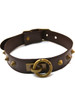 Brown Rouge Studded Leather Collar With Removable O Ring Choice of Colour BDSM Bondage Slave ABDL