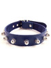 Blue Rouge Leather Nuts and Bolts Style Studded Bondage Slave Collar BDSM