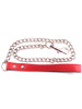 Red Rouge Leather slave lead with metal chain for bondage bdsm Leash