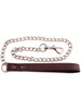 Brown Rouge Leather slave lead with metal chain for bondage bdsm Leash