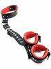 Black & red Rouge Leather Bondage Neck to Wrist restraint BDSM Front or Back Restraint with Cuffs Slave