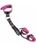 Black & Pink Rouge Leather Bondage Neck to Wrist restraint BDSM Front or Back Restraint with Cuffs Slave