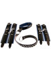 Black & Blue Rouge Leather Bondage Hog Tie Neck to Wrist to Ankle Restraint BDSM Cuffs and Collar Slave 