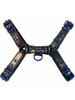 Rouge Leather OT H Style Front Chest Harness for Bondage bdsm slaves gay with Coloured Metal Accessories Black Blue Yellow or Red Studs and D rings and for attachments