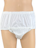 Cuddlz White front fastening snap on Stretchy plastic pants for adults ABDL diaper lovers and adult baby briefs knickers panties