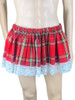 Cuddlz Red Tartan Elasticated Waist Short Skirt FemBoy Clothing FemBoi Sissy ABDL