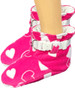 Pink Hearts Cuddlz fleece adult baby padded locking booties fetish matching abdl booties and mittens lockable