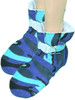 Blue Camouflage Cuddlz fleece adult baby padded locking booties fetish matching abdl booties and mittens lockable