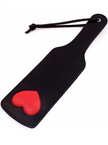 Rouge Wooden Shoe Shaped Spanking Paddle with Black Rubber Sole