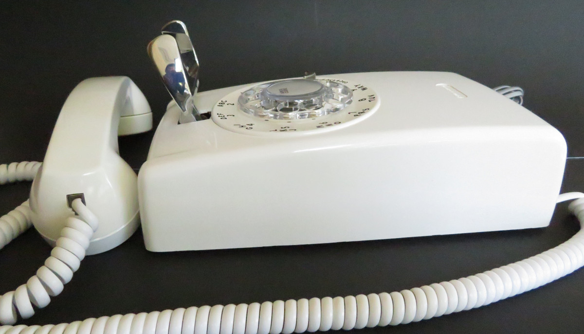 Western Electric White 554 rotary dial wall telephone | Old Phone Shop