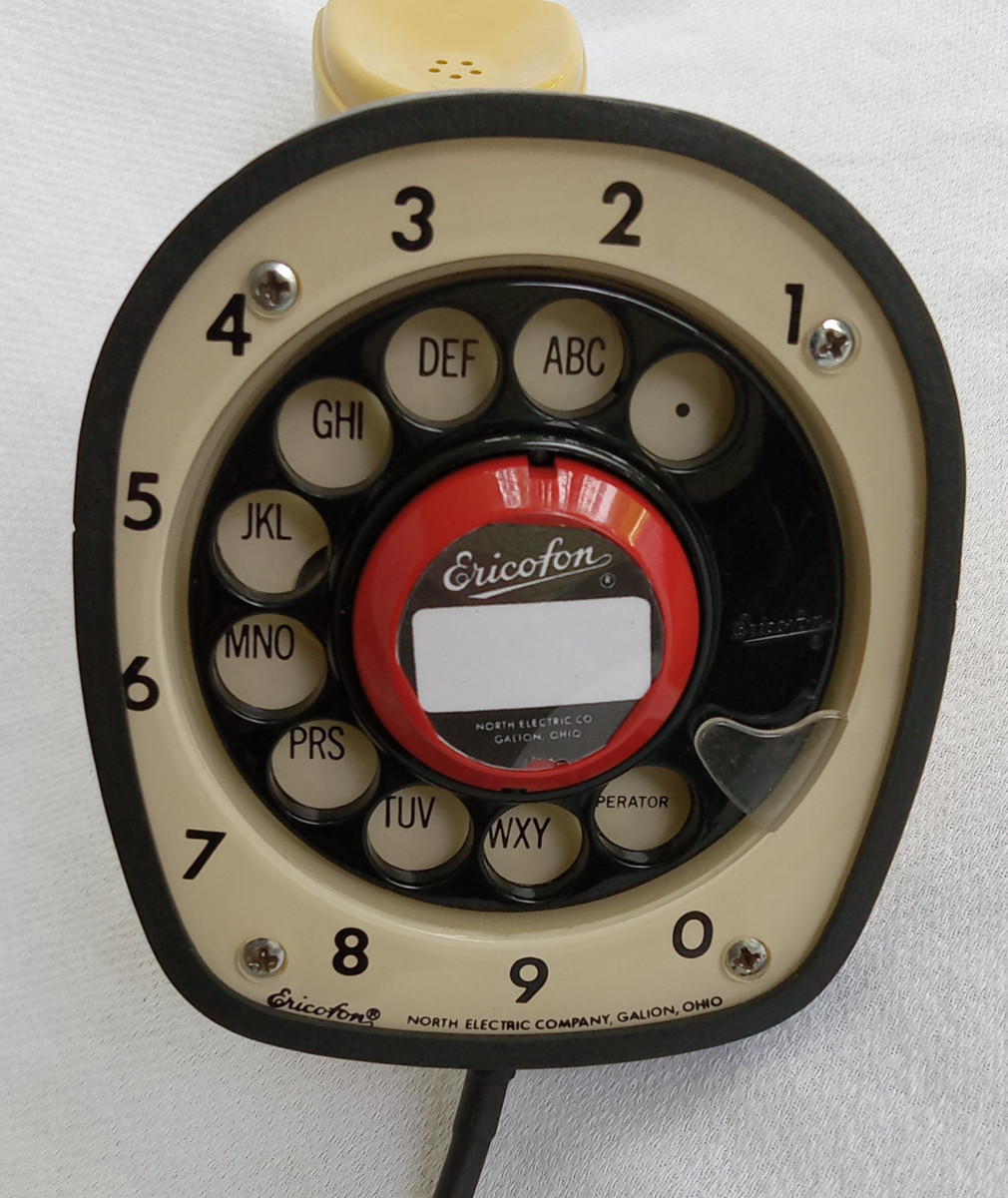 Harvest Gold Ericofon made by North Electric Rotary dial telephone