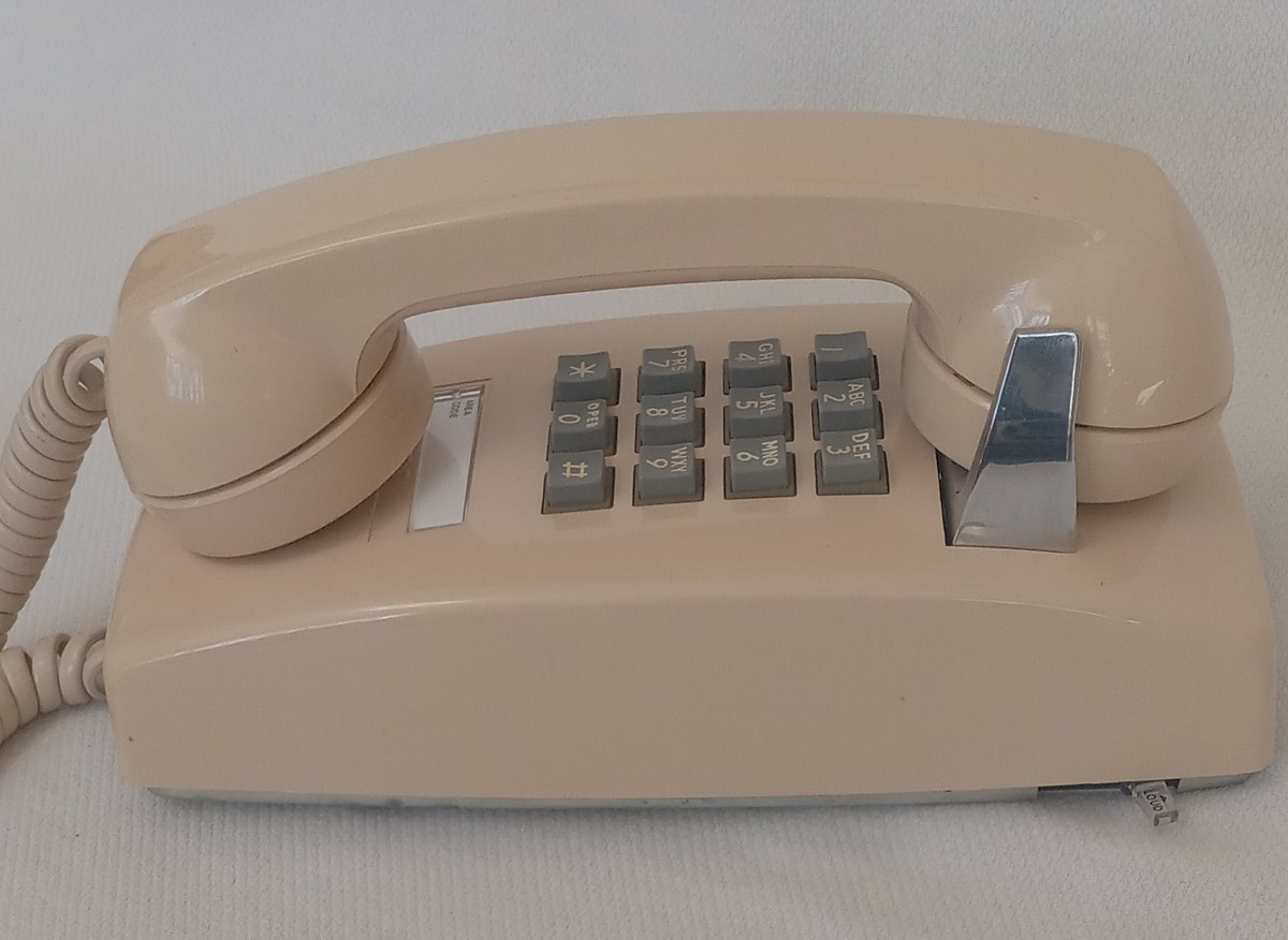 Beige 2554 touch tone wall phone - Old Phone Shop Store