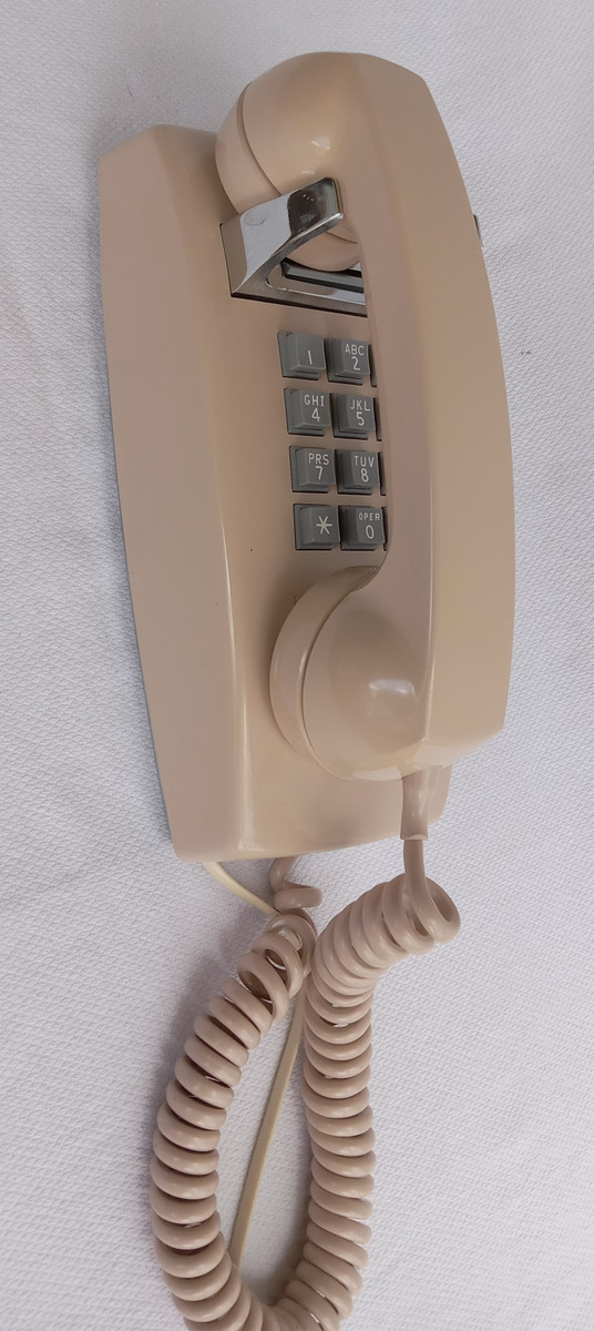 Beige 2554 touch tone wall phone - Old Phone Shop Store