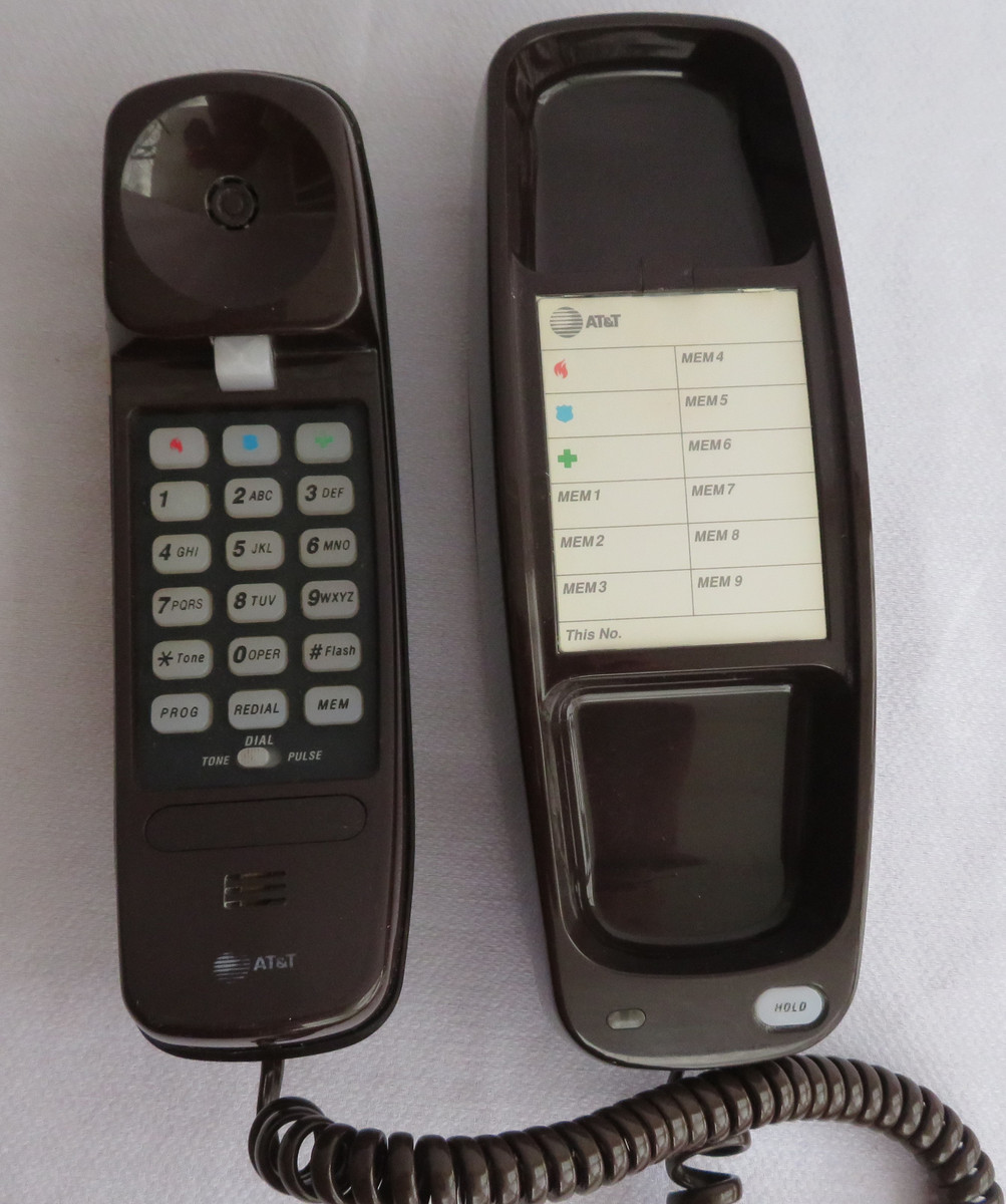 Trimline Brown touchtone NOS Signature series AT&T - Old Phone Shop Store