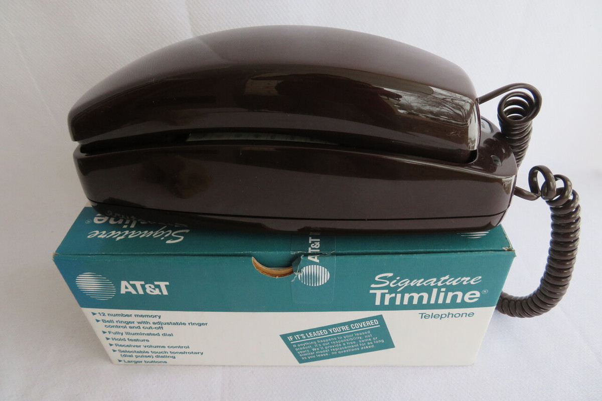 Trimline Brown touchtone NOS Signature series AT&T - Old Phone