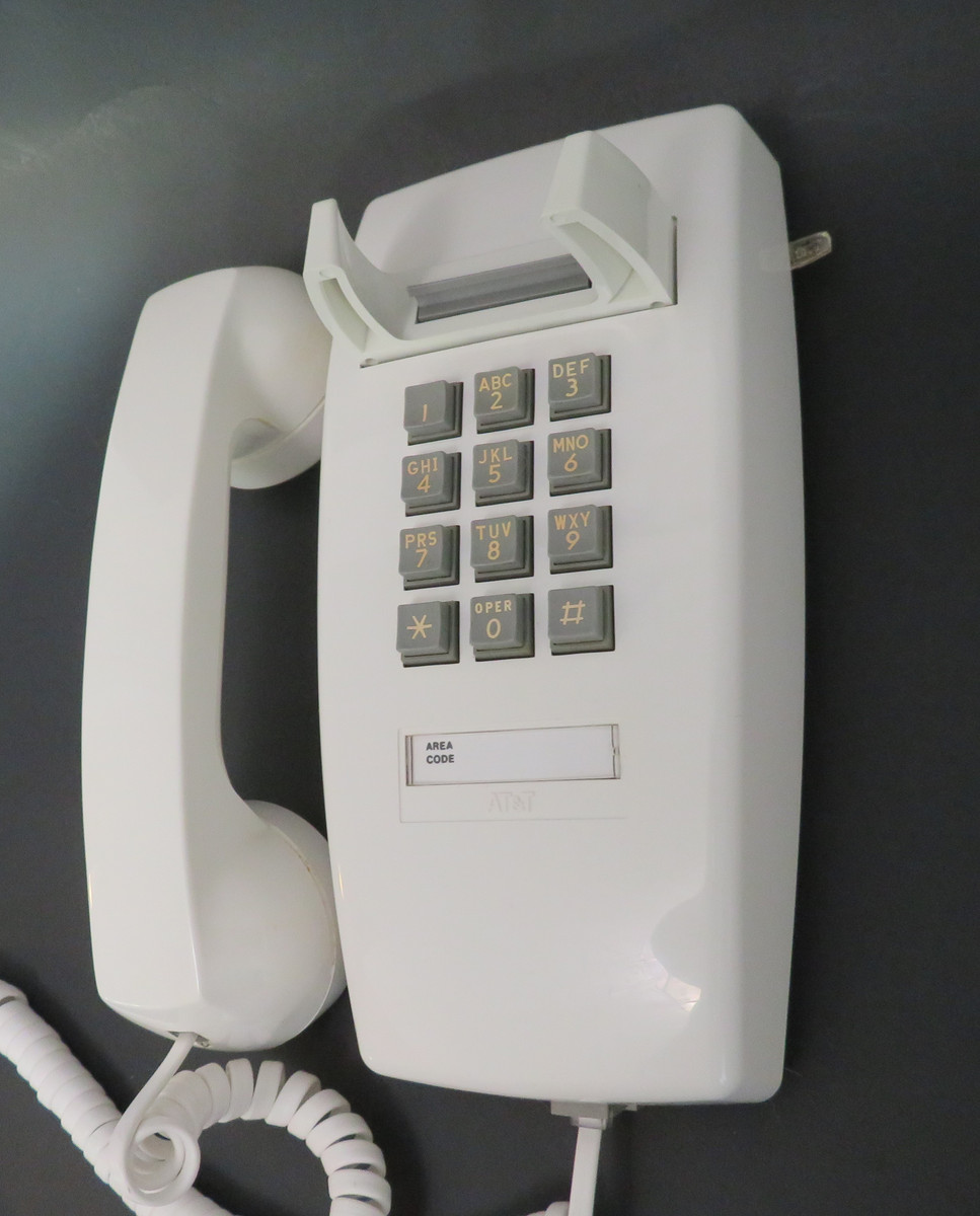 White 2554 wall telephone made by AT&T | Old Phone Shop