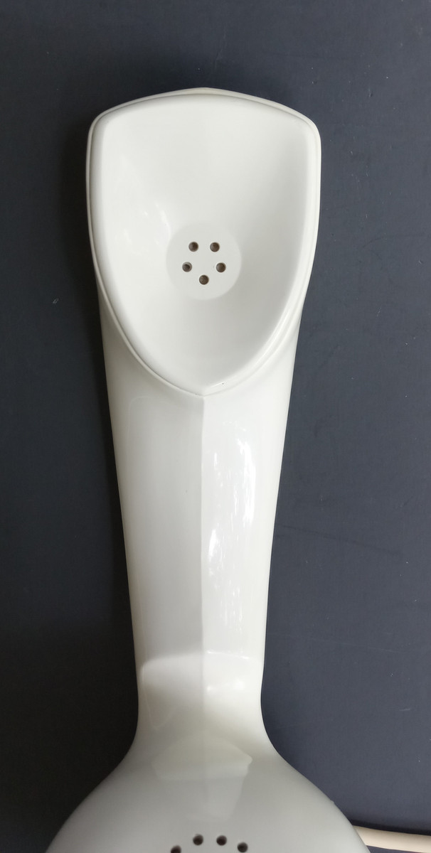Pearl White Ericofon telephone is a fully working phone that looks