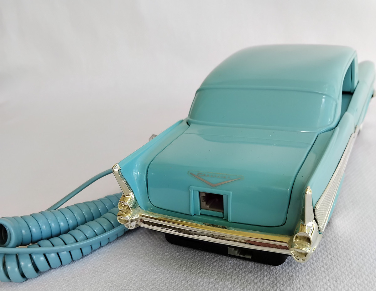 TELEMANIA社 57CHEVY PH NE57年シェビー型電話機 Vintage Telemania '57 Chevy Bel Air Car Shaped Blue Telephone