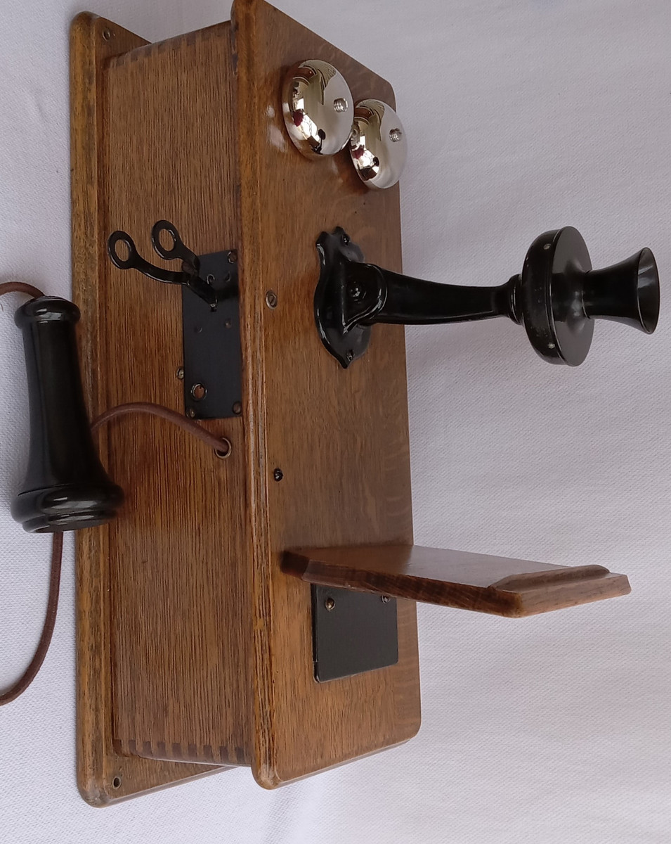 American Electric Wooden Wall phone Working model - Old Phone Shop