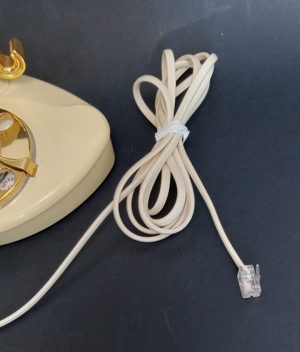 French Style Rotary Phone Radio Shack Cutie Ivory Gold, works