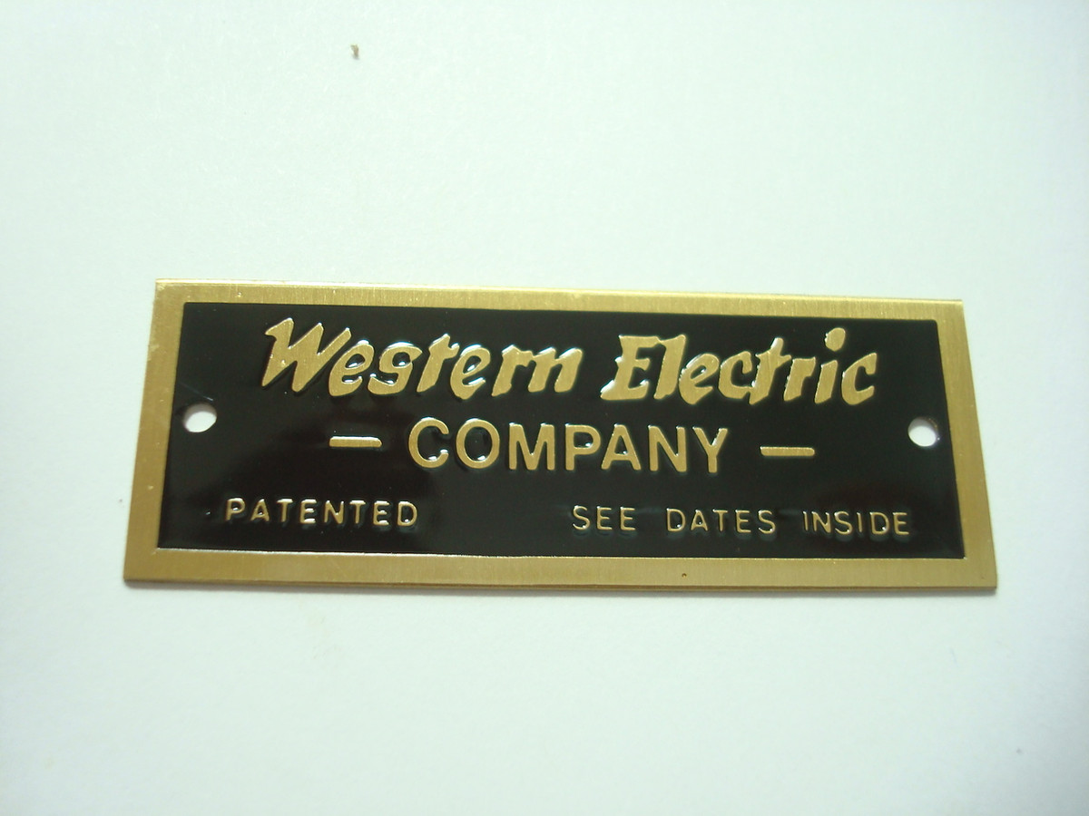Western Electric ネームプレート　銘板 Electric Western ネームプレート 銘板 公式通販 Badge telephone 年代