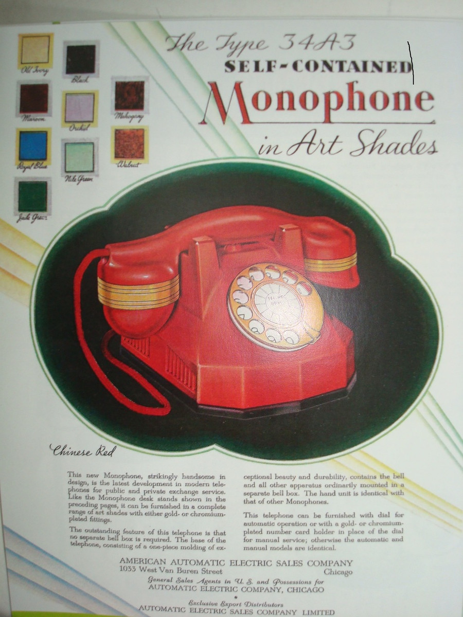 Automatic Electric AE34 Working Art Deco Telephone with Nickle