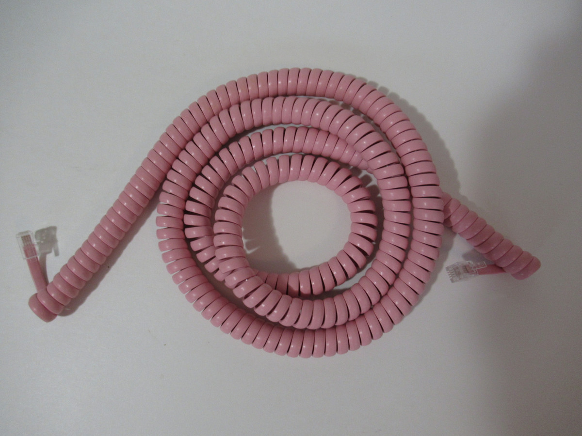 Modular coiled handset cord Pink