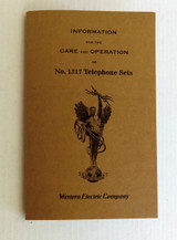  Western Electric Telephone Manual 317 Care and Operation