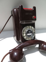 Mahogany Kellogg 1100 wall phone Rare bakelite 