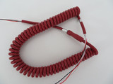 Red Coil handset cord Spaded Western Electric 