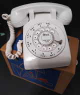 Western Electric  White 500 rotary dial phone  1963