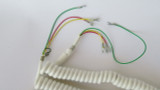 White Western Electric Coiled hardwired cord 3 conductor 25ft