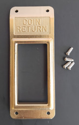  Gray,  Automatic Electric, Western Electric Open slot coin return Escutcheon w drive screws  Brass