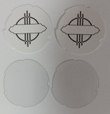 2 Automatic Electric number cards - White circle 2 acetate plastic disks
