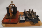 S.C Railroad Telegraph Key Sounder Wood Base