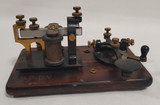 Signal Electric Railroad Telegraph Key Sounder Wood Base