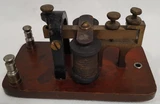 Menominee Railroad Telegraph Key Sounder Wood Base