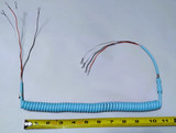 Aqua blue coiled handset cord for Princess phones, 500 and 2500 phones 