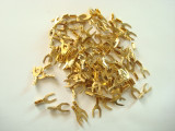 Gold lugs   self piercing  100pc for antique telephone cord Spades