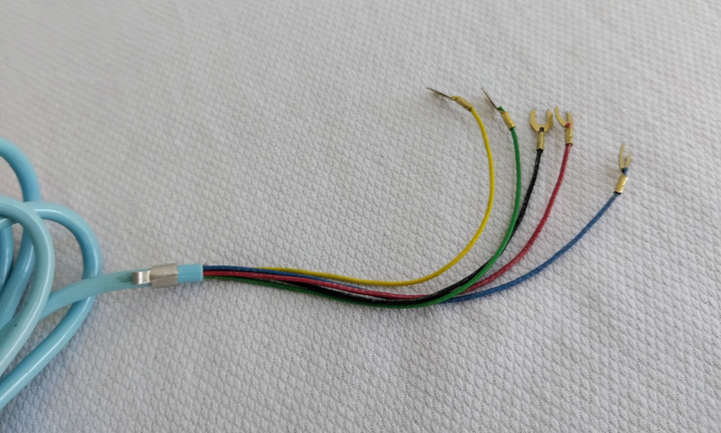 Princess Line Cord Light Blue/Turquoise 5 conductor 9ft 