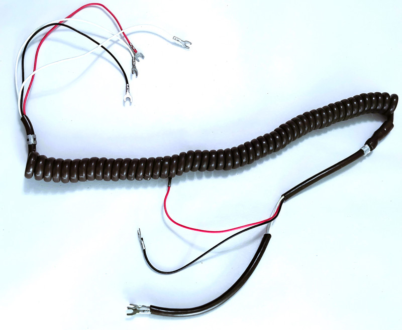 Brown Coiled handset cord Hardwire 