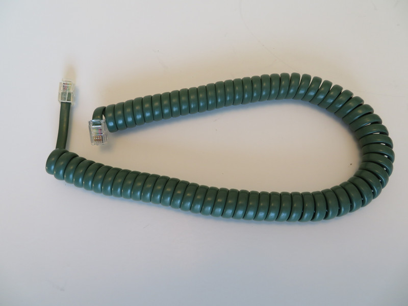 Olive  Green Modular coiled handset cord 