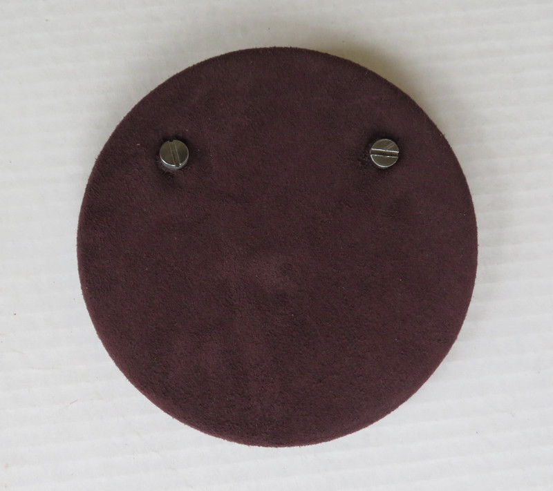 Candlestick Telephone Round base telephone bottom cover leather brown suede