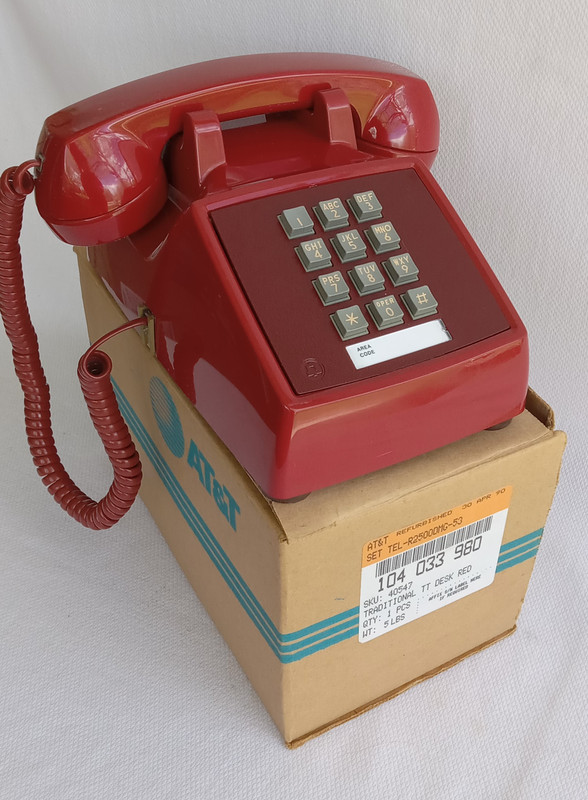   Western Electric telephone Red 2500 touch tone beauty Works  